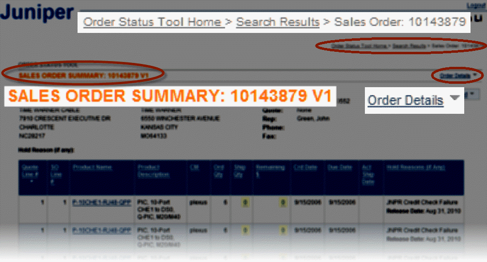 Sales Order Summary v1 – highlighted breadcrumb, child dropdown, title