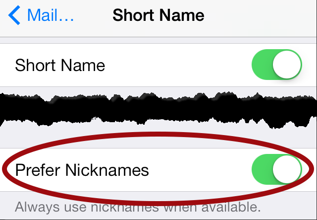 iOS 7: Make Messages Stop Using Nicknames